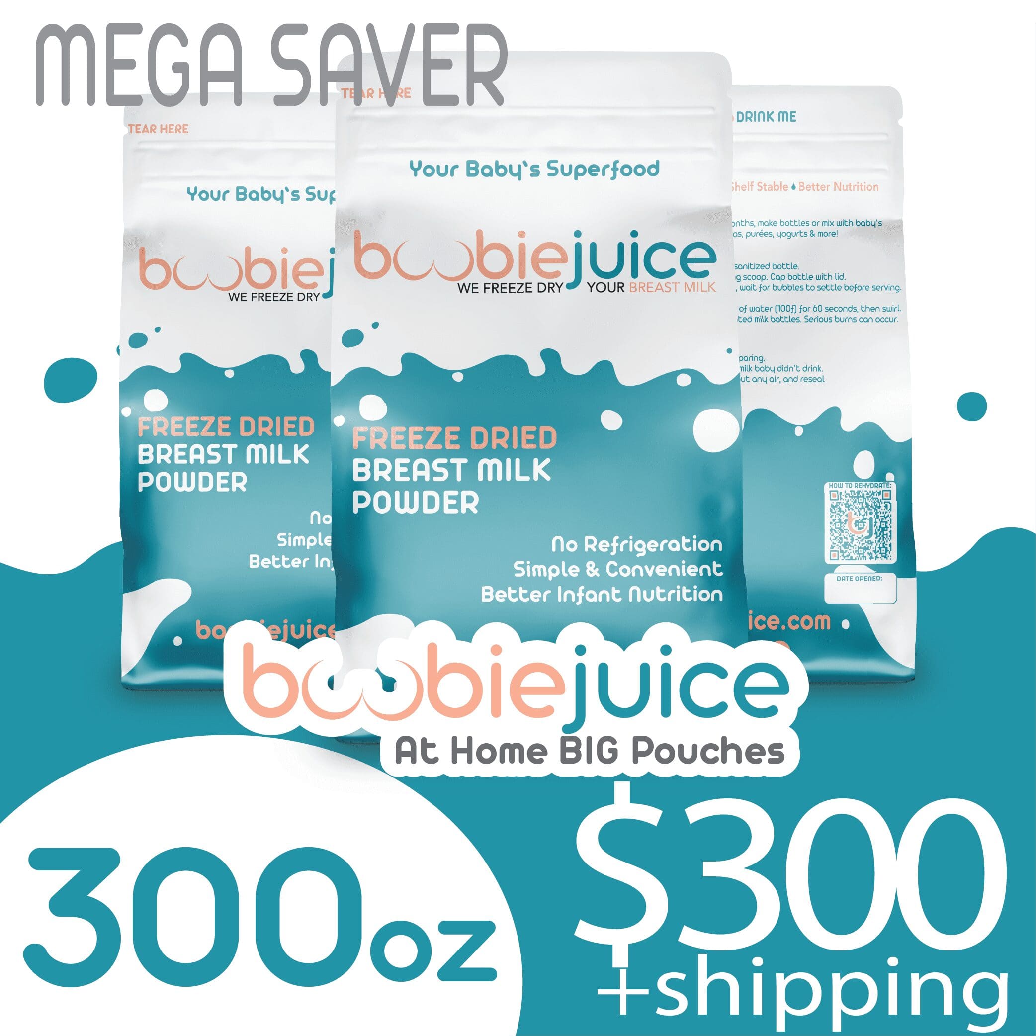 BoobieJuice 300oz MEGA At HOME BIG Pouches