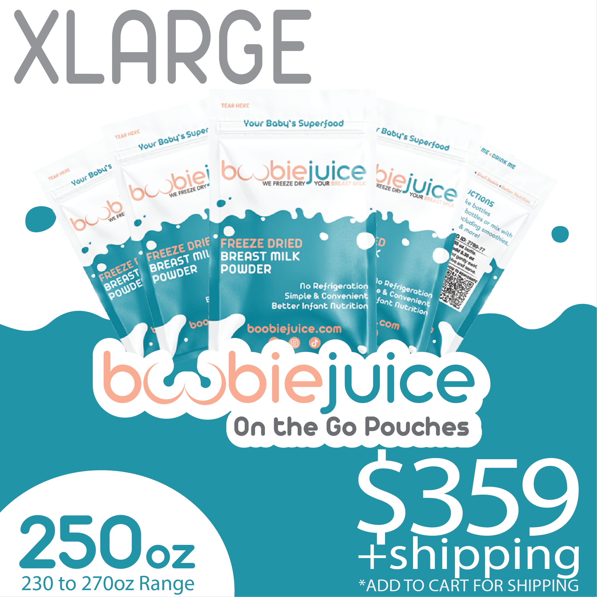 BoobieJuice Extra Large Stash (250oz) On the GO Pouches